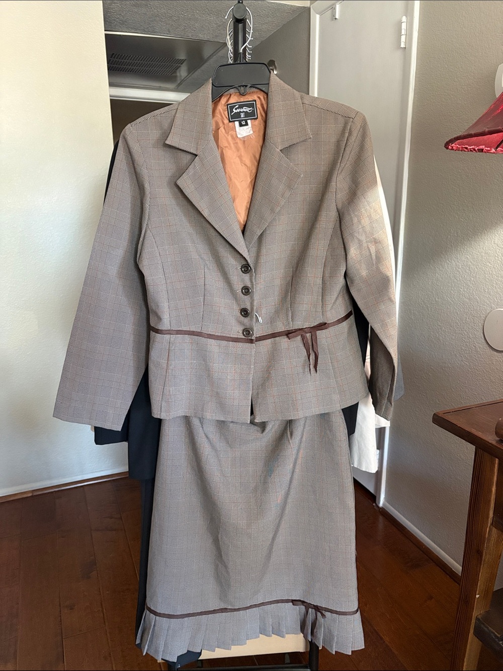Sweet Suit - Taupe Plaid Women's Tailored Blazer